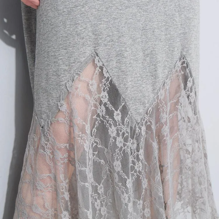 Women Hollow Out Angel Wings Lace Short Sleeves Dresses