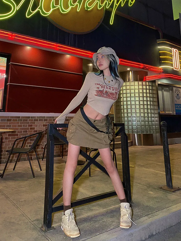 Women Skirts Hot Pockets Skirts High Street Clothing for Girls