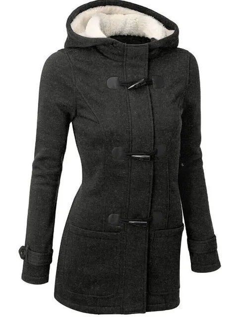 Women Trench Coat 2018 Spring Autumn Women's Overcoat Female Long Hooded Coat Zipper Horn Button Outwear