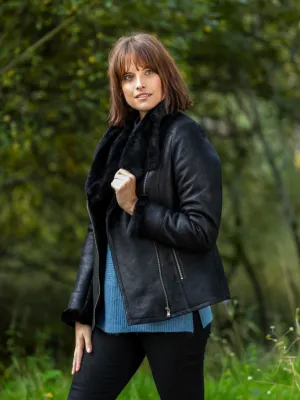 Women's Aviator Sheepskin Shearling Jacket