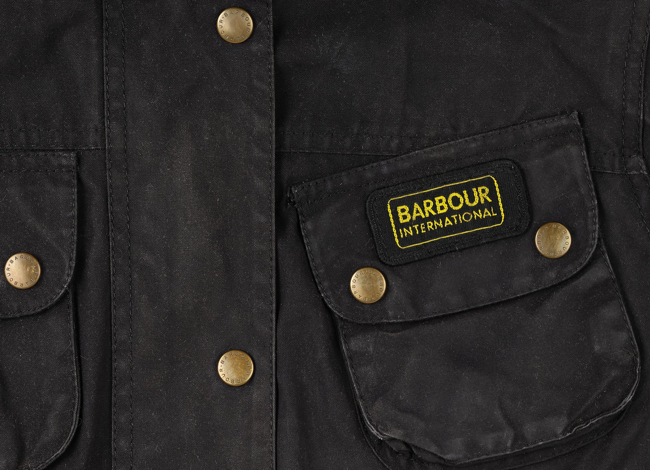 Women's Barbour International Union Jack Wax Jacket - Black - Women's L