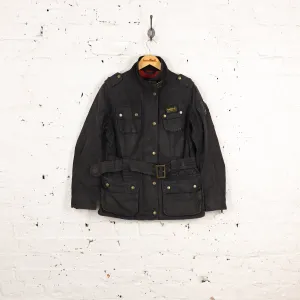Women's Barbour International Union Jack Wax Jacket - Black - Women's L