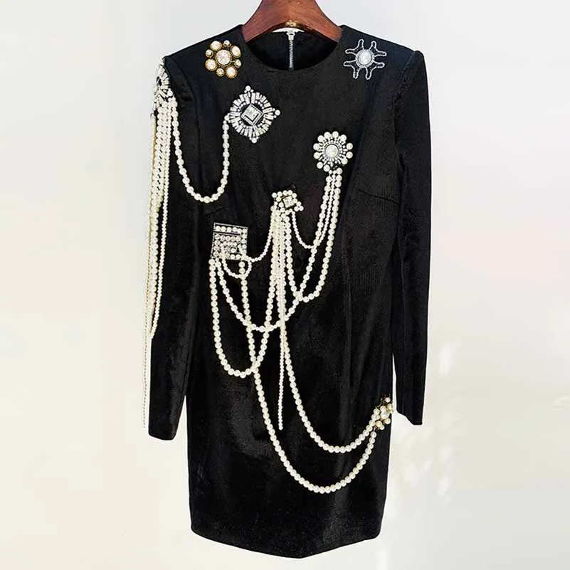 Women's Black Studded Mini Dress