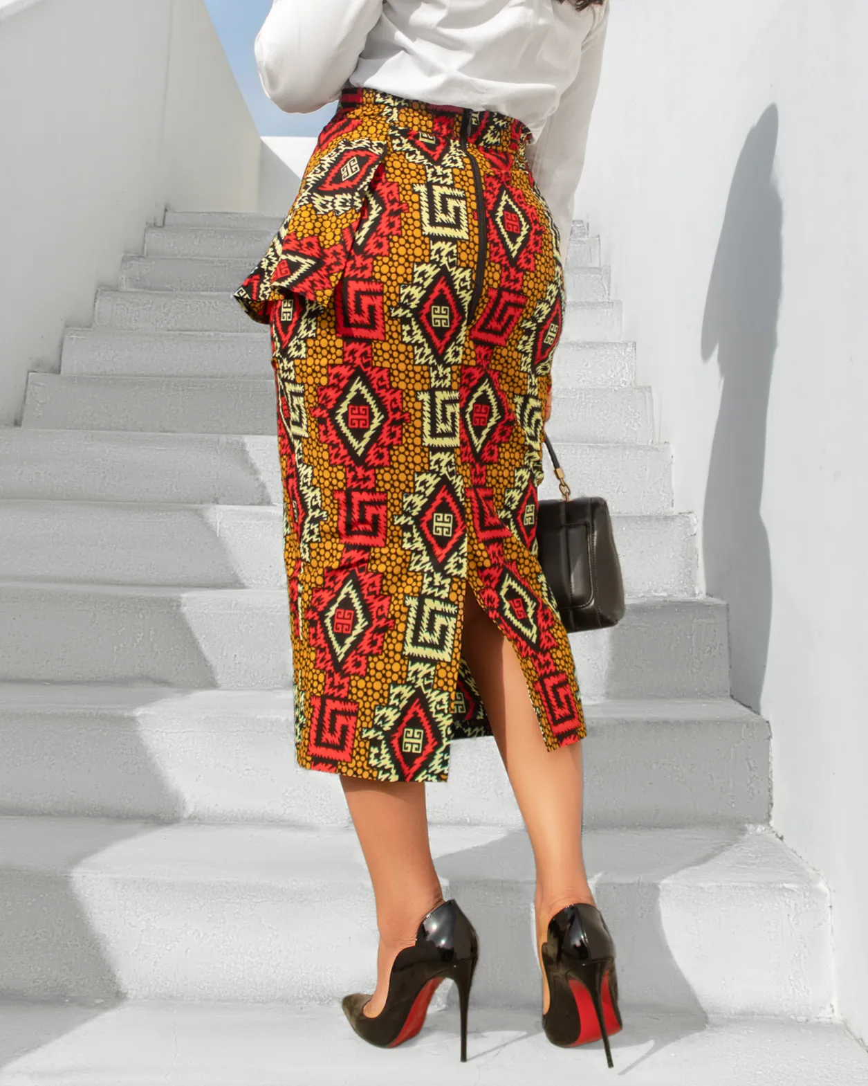 Women's Fashion Print Midi Skirt