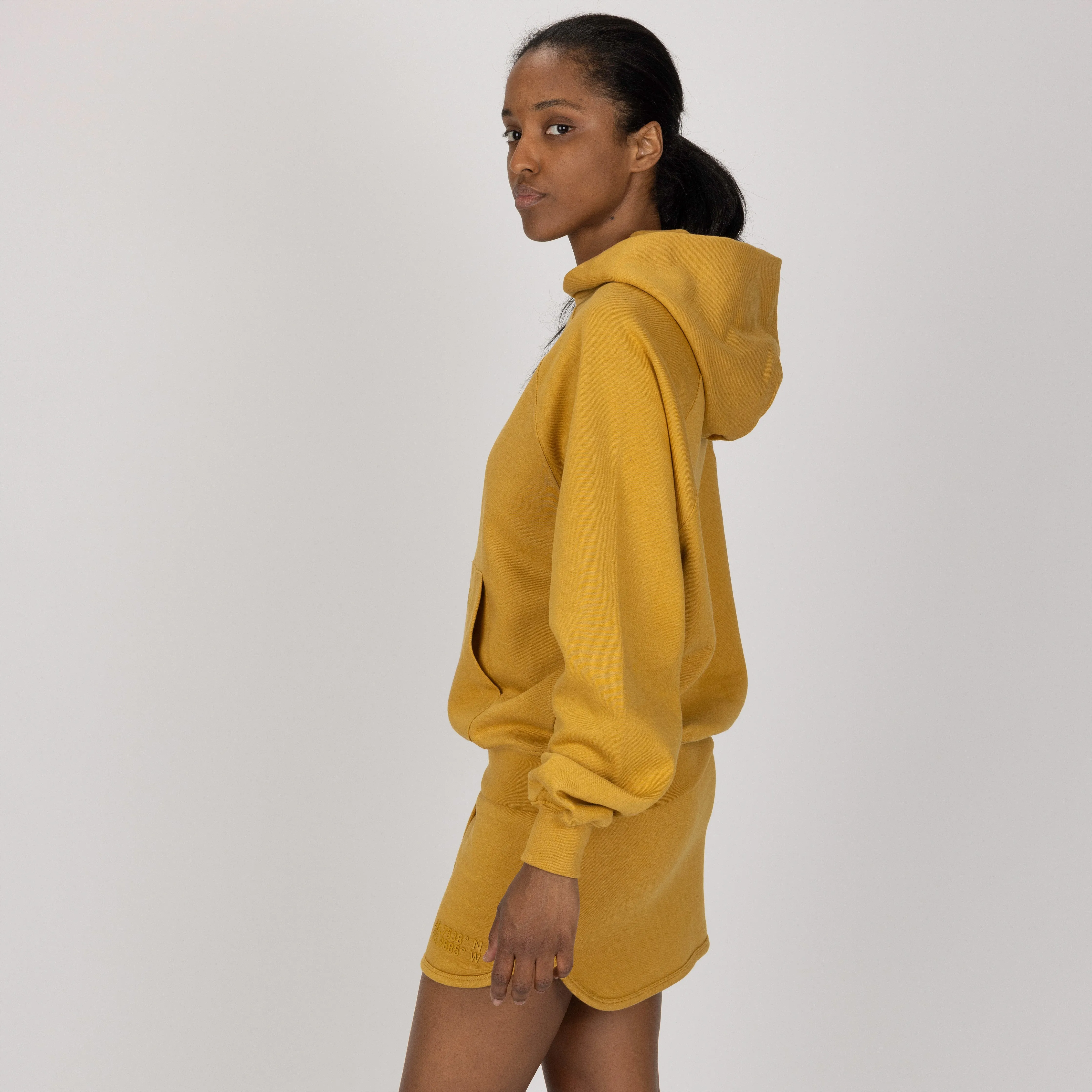 Womens Fleece Straight Mini Skirt - Honey Mustard
