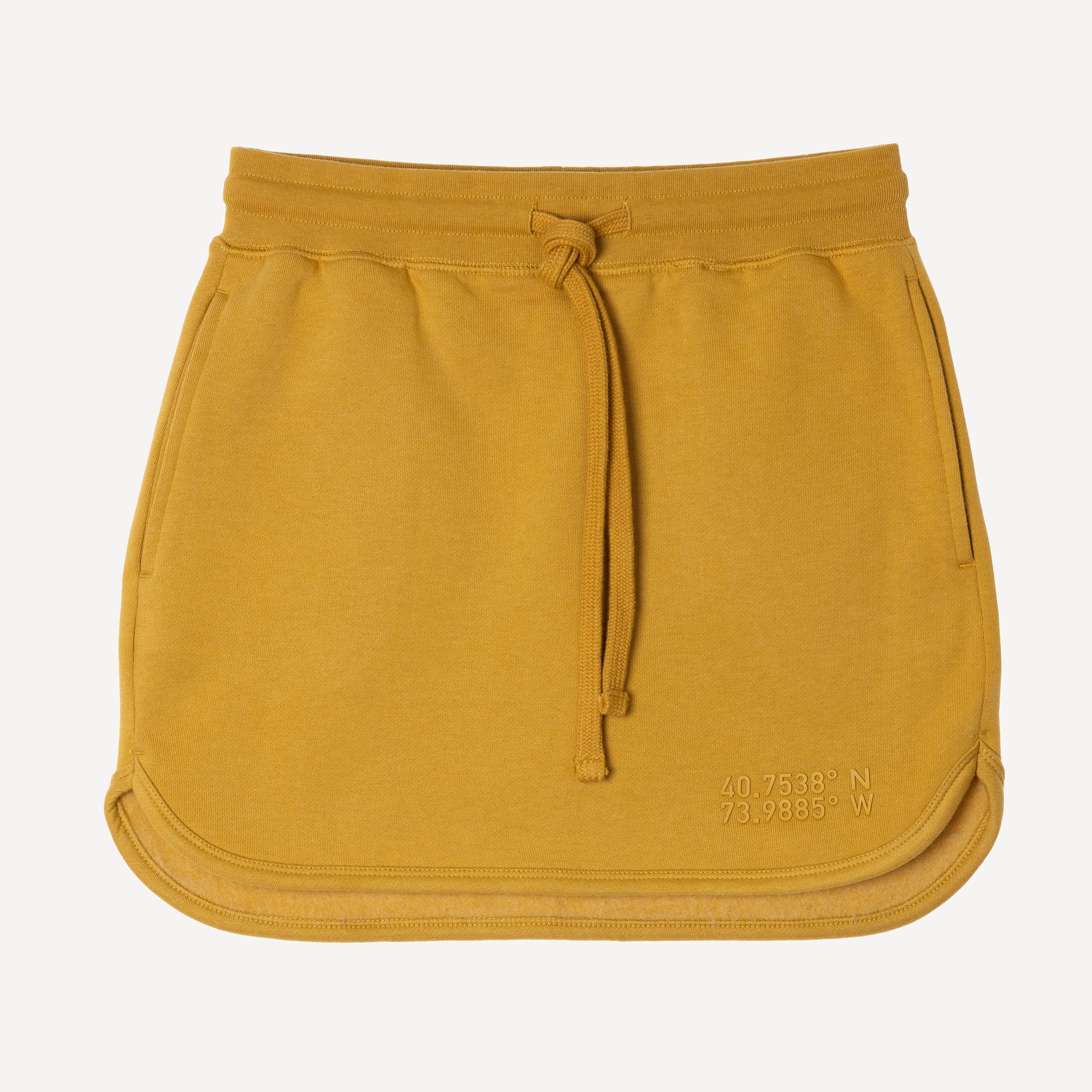 Womens Fleece Straight Mini Skirt - Honey Mustard