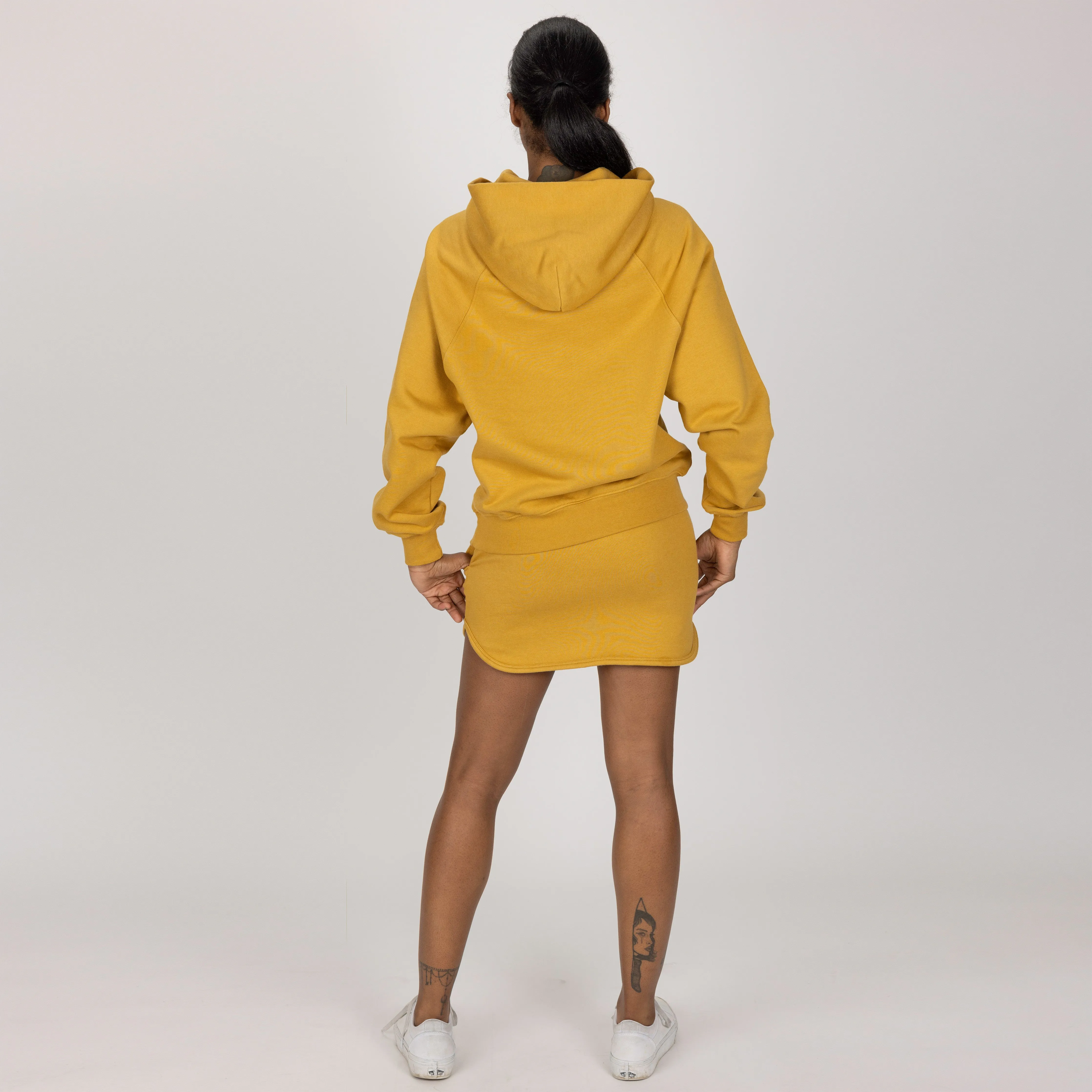 Womens Fleece Straight Mini Skirt - Honey Mustard