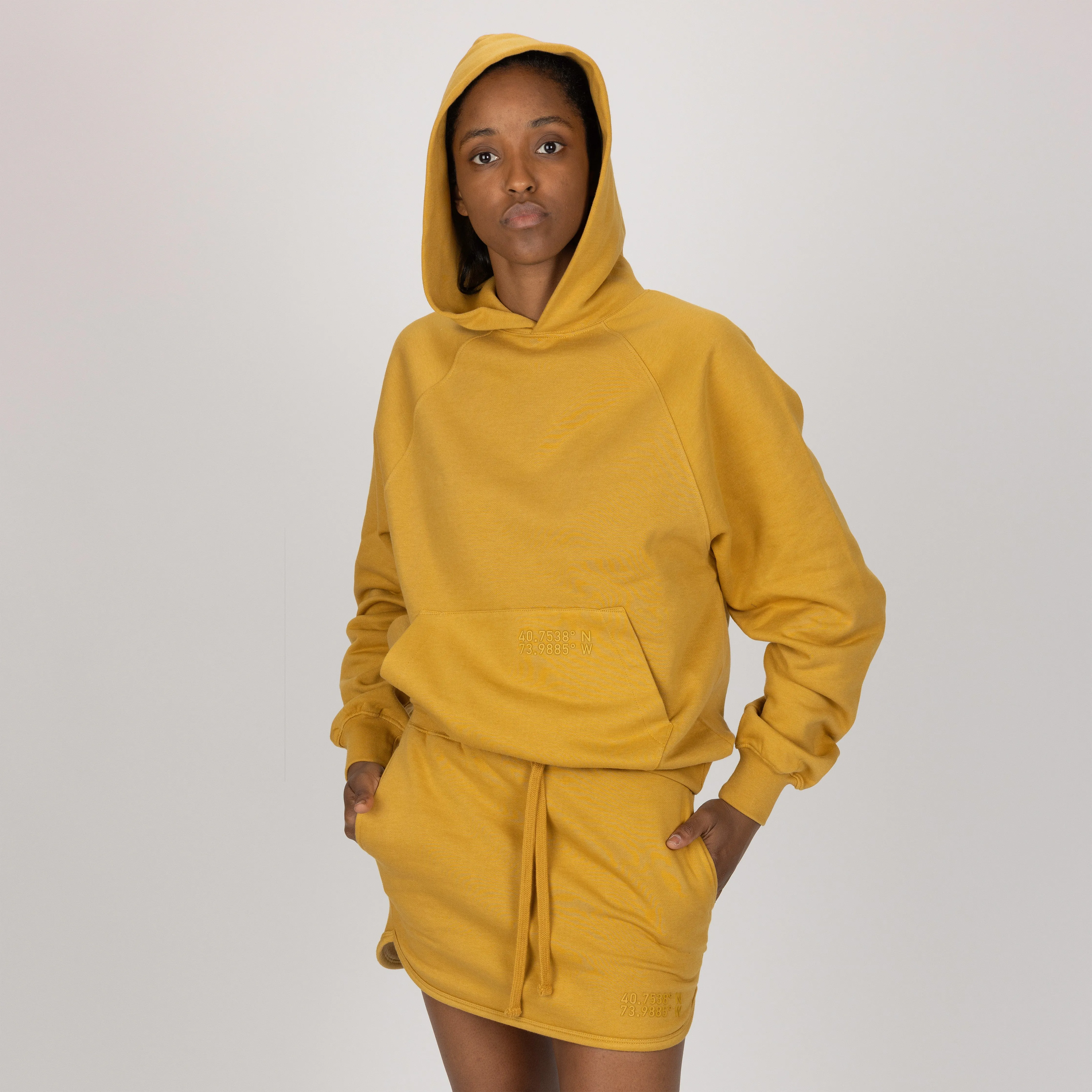 Womens Fleece Straight Mini Skirt - Honey Mustard