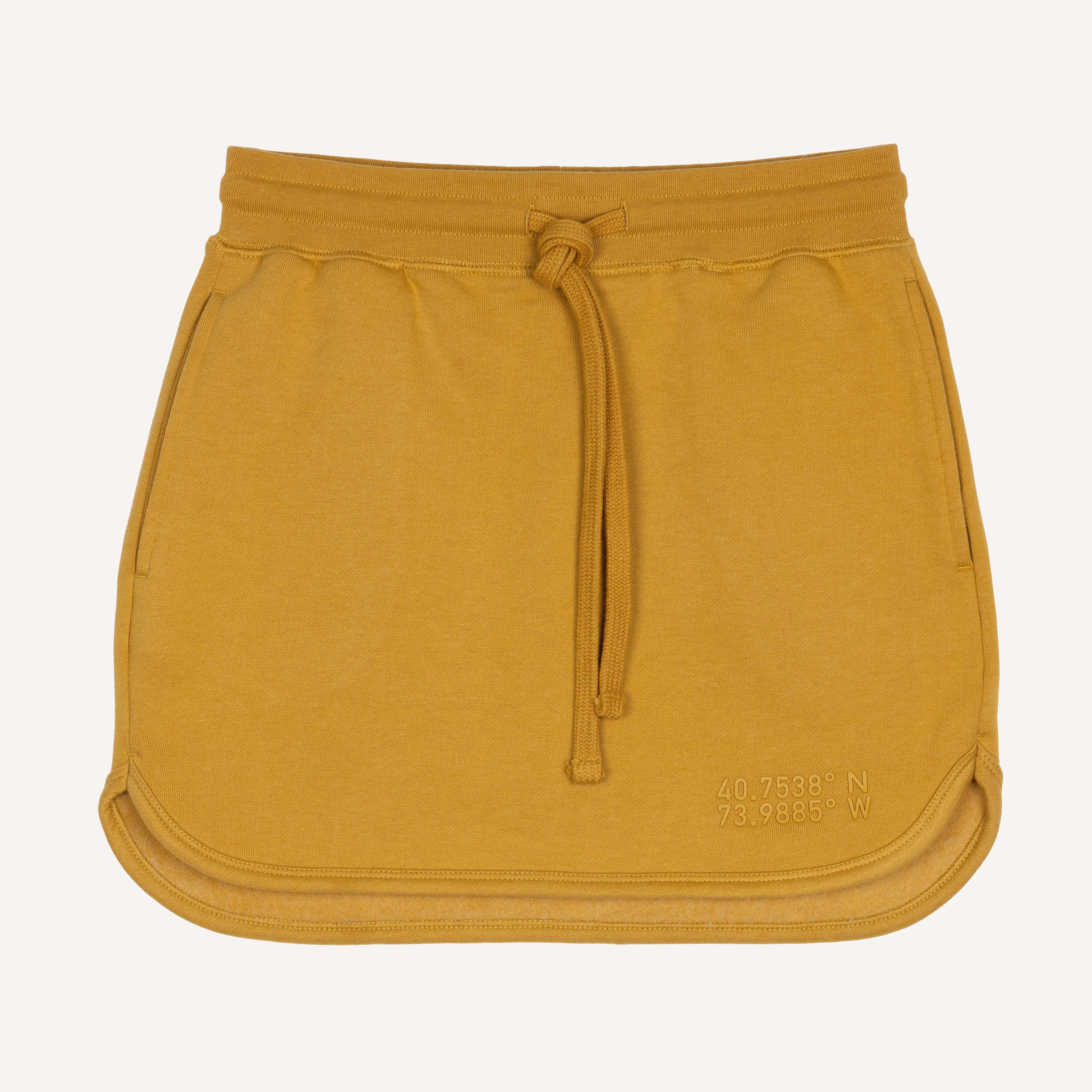 Womens Fleece Straight Mini Skirt - Honey Mustard