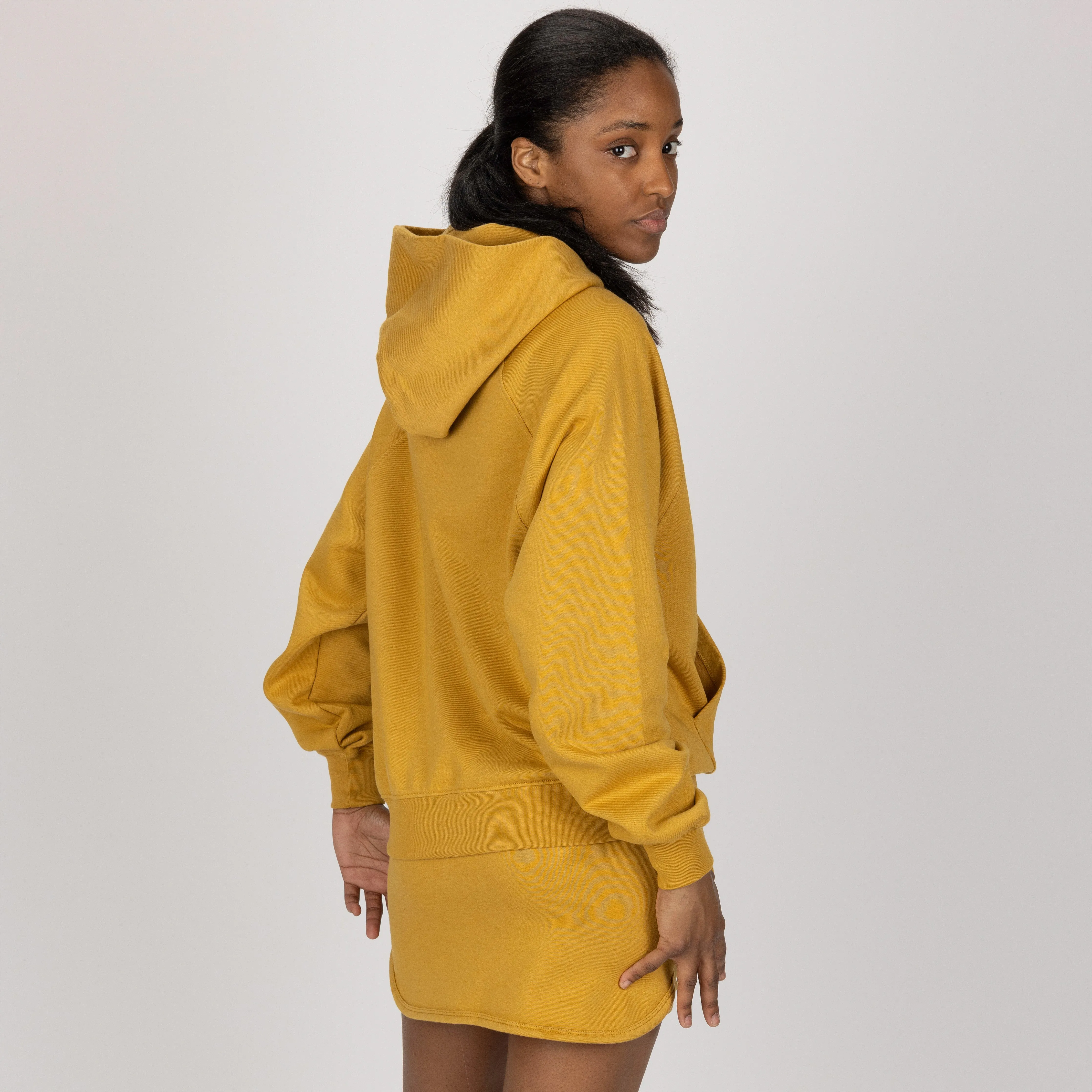 Womens Fleece Straight Mini Skirt - Honey Mustard