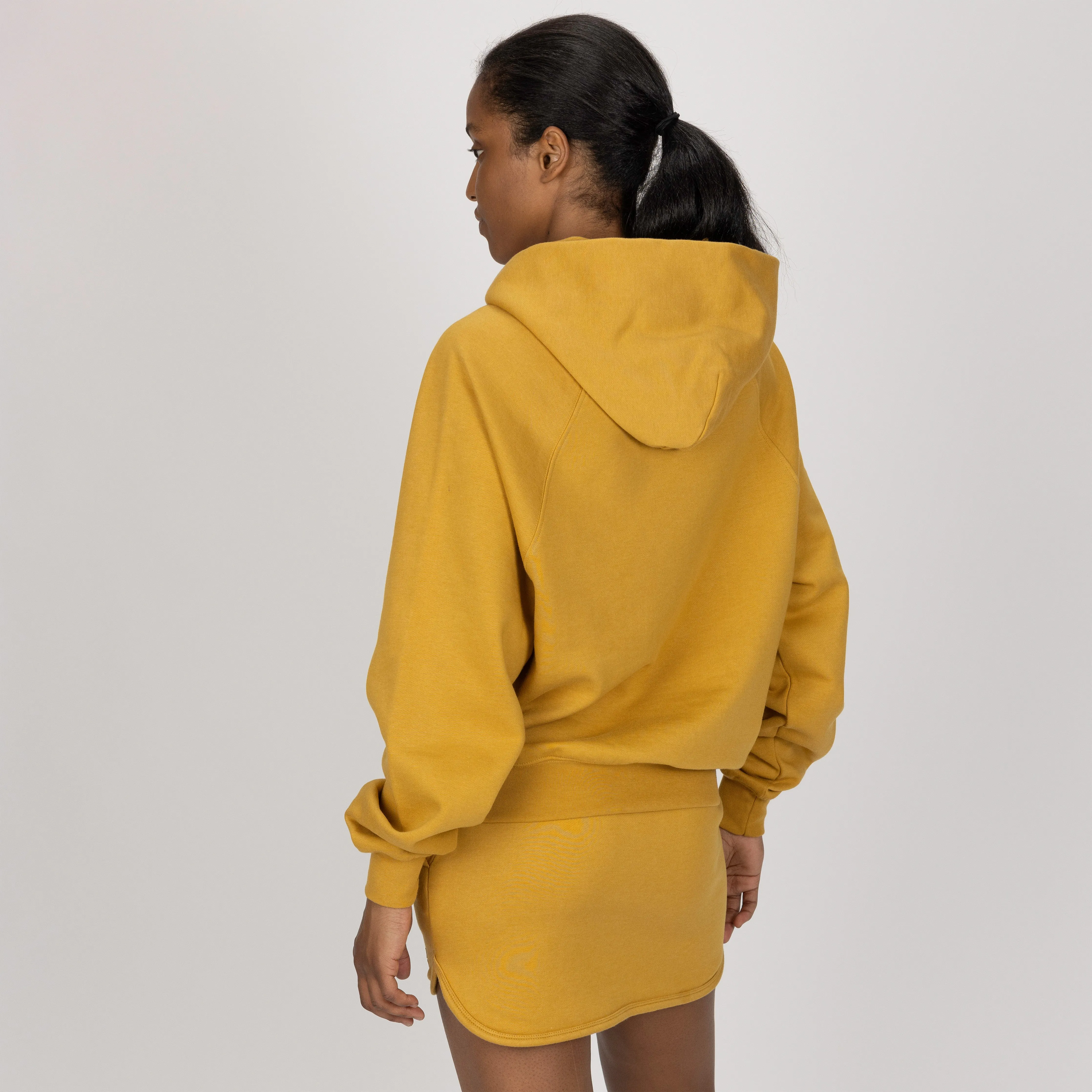 Womens Fleece Straight Mini Skirt - Honey Mustard