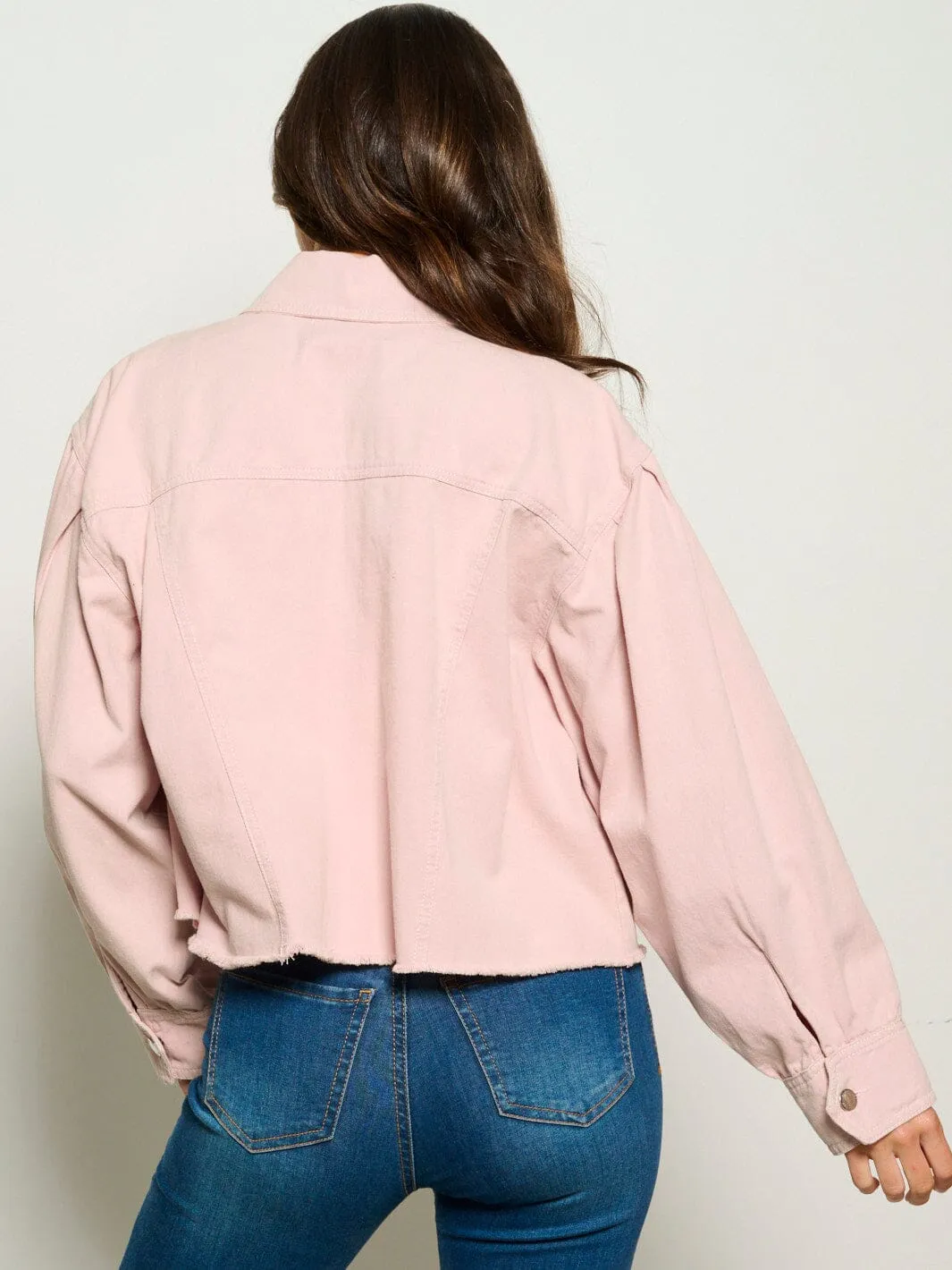 WOMEN'S LONG SLEEVE BUTTON UP DENIM JACKET