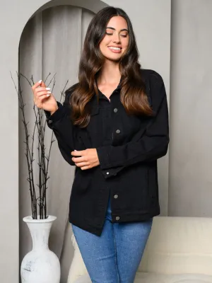 WOMEN'S LONG SLEEVE DENIM BACK GRAPHIC JACKET