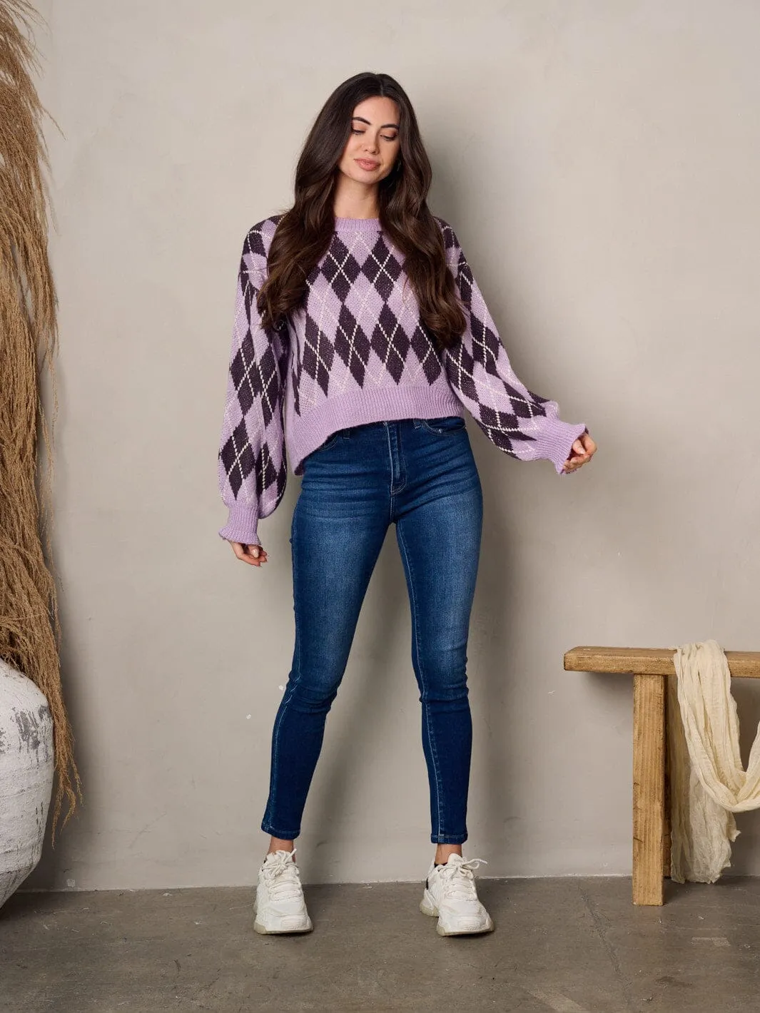 WOMEN'S LONG SLEEVE PULLOVER KNIT SWEATER