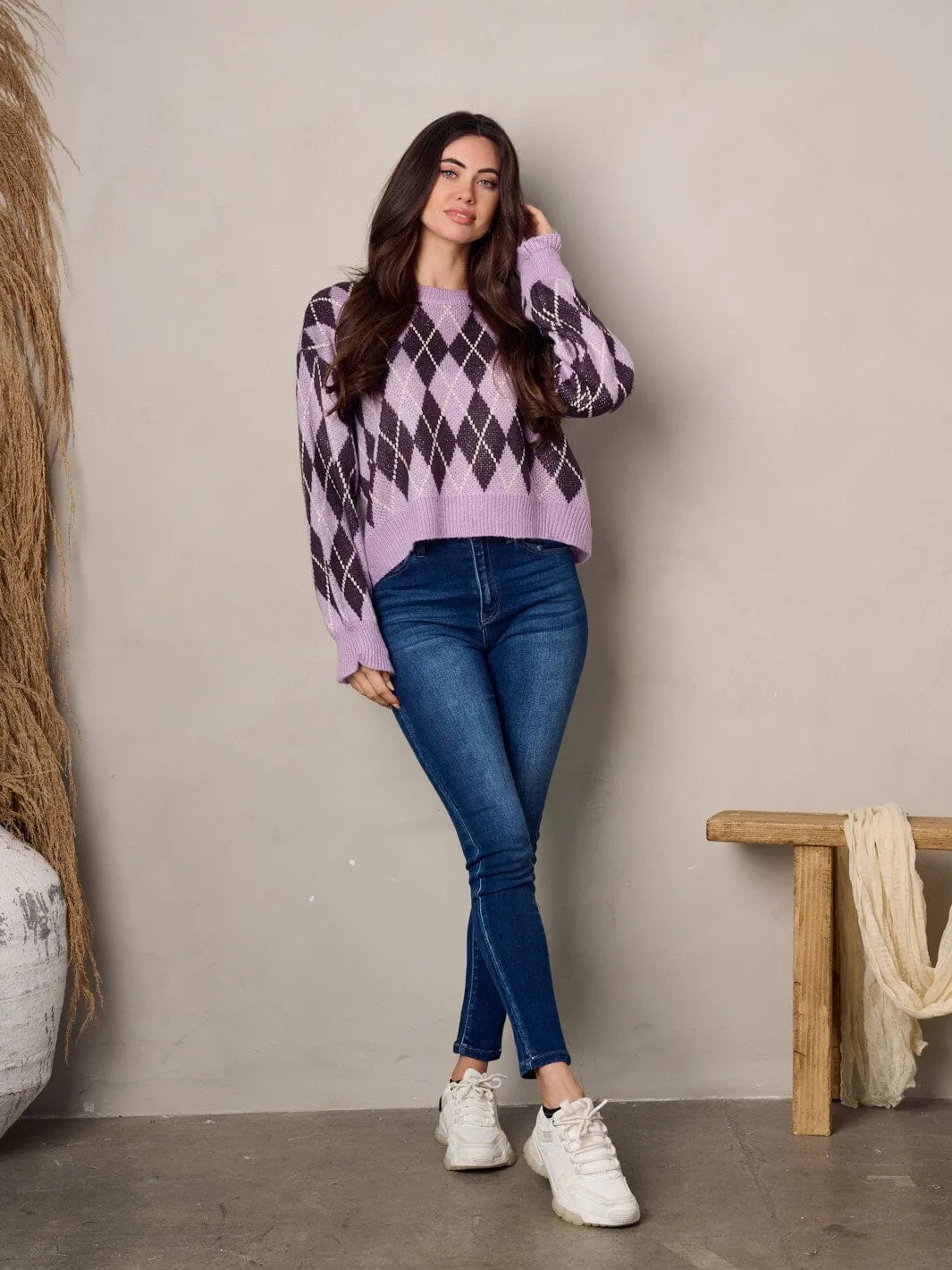WOMEN'S LONG SLEEVE PULLOVER KNIT SWEATER