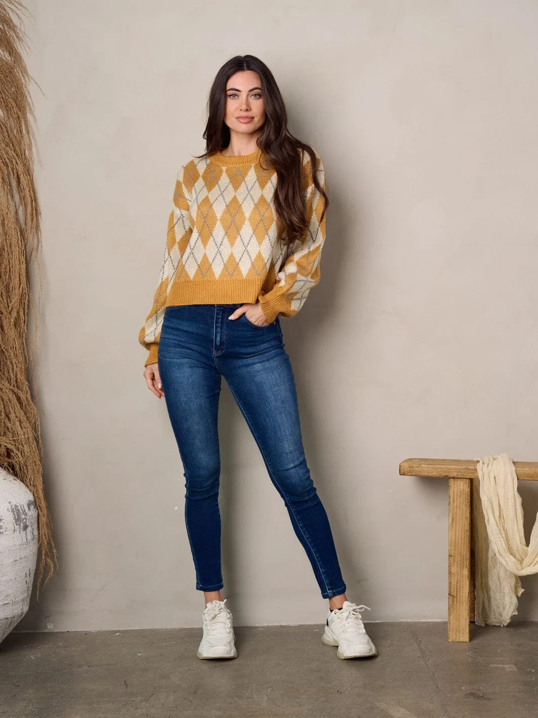 WOMEN'S LONG SLEEVE PULLOVER KNIT SWEATER