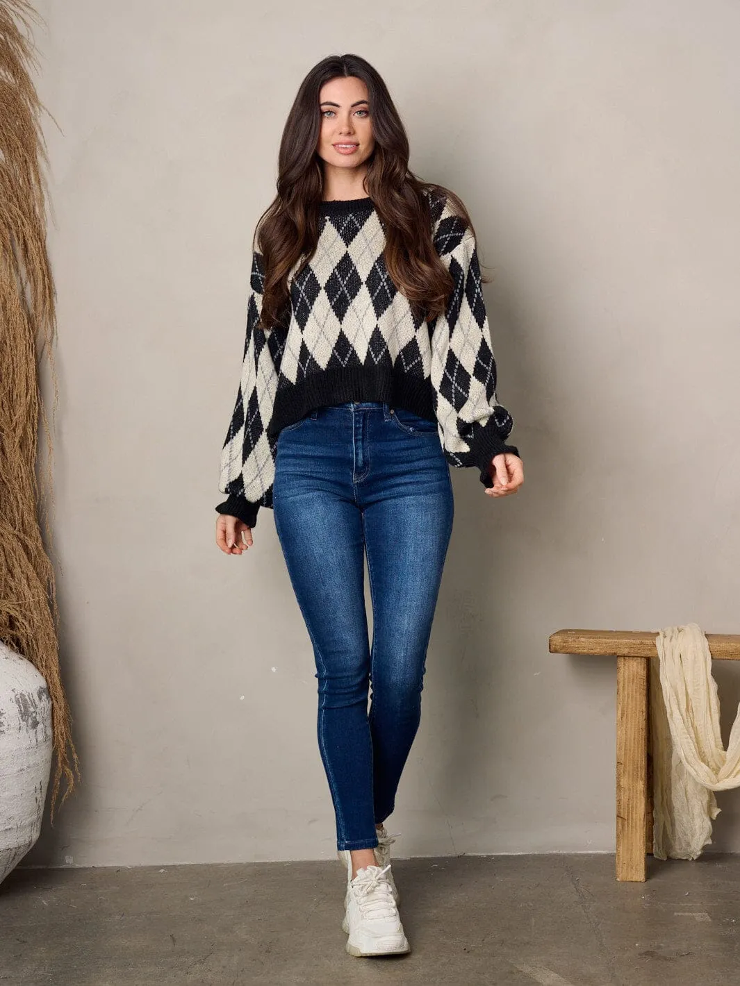 WOMEN'S LONG SLEEVE PULLOVER KNIT SWEATER