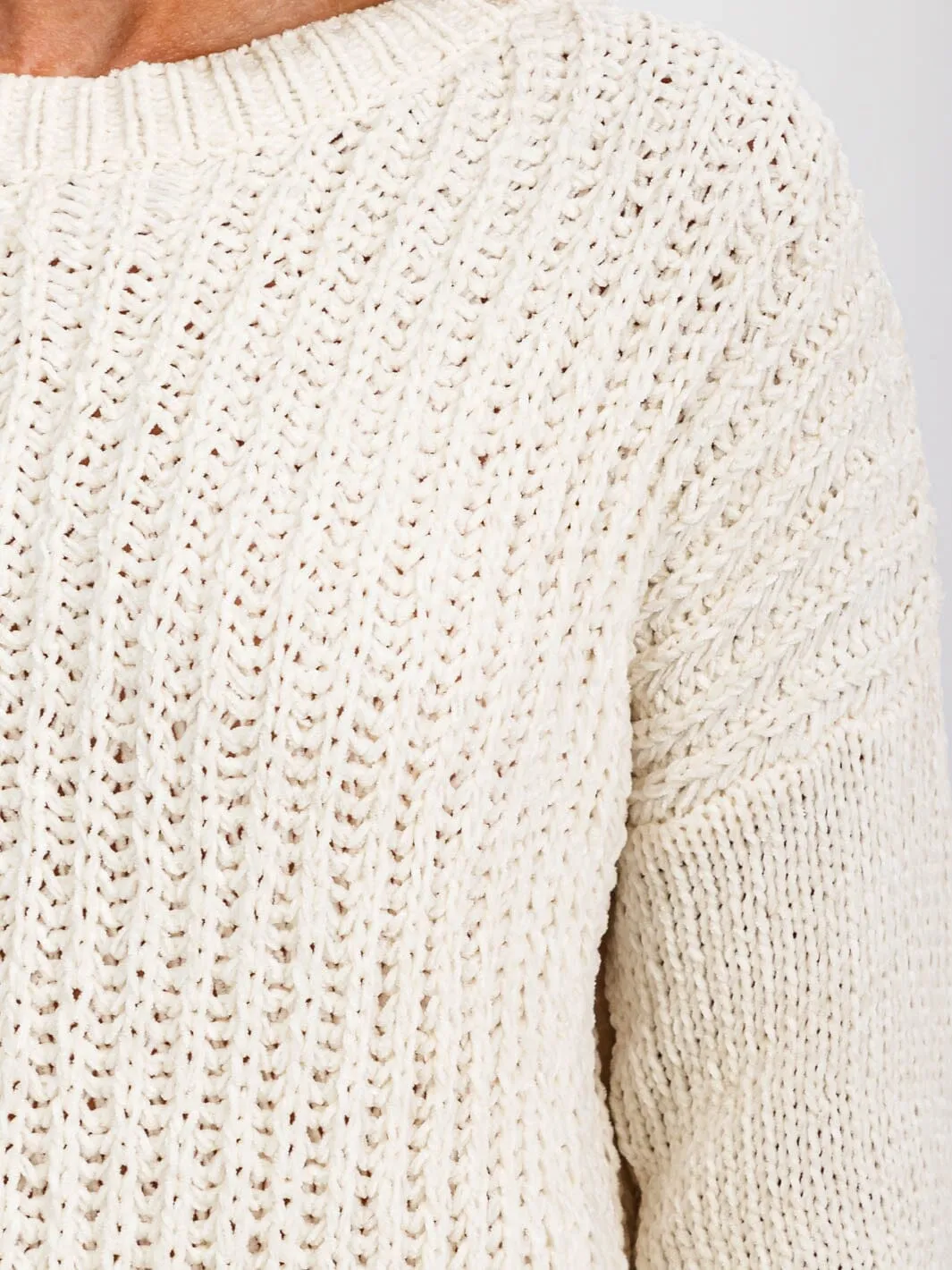 WOMEN'S LONG SLEEVE TRIM DETAILED KNIT SWEATER