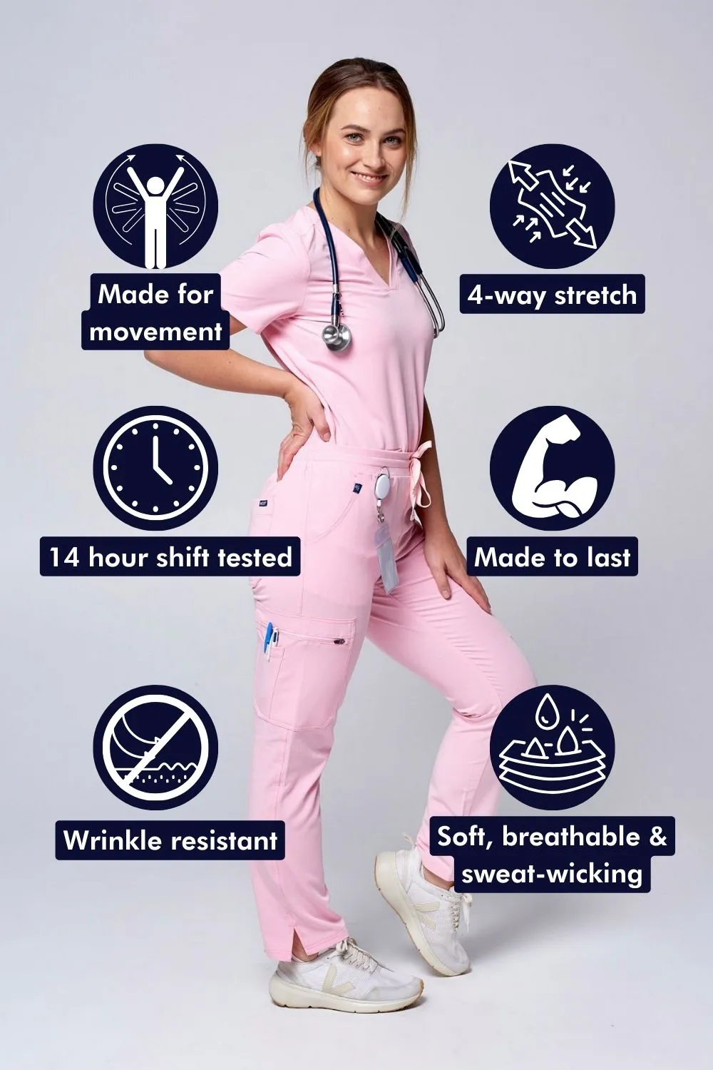 Women's Skinny 11-Pocket Scrub Pants