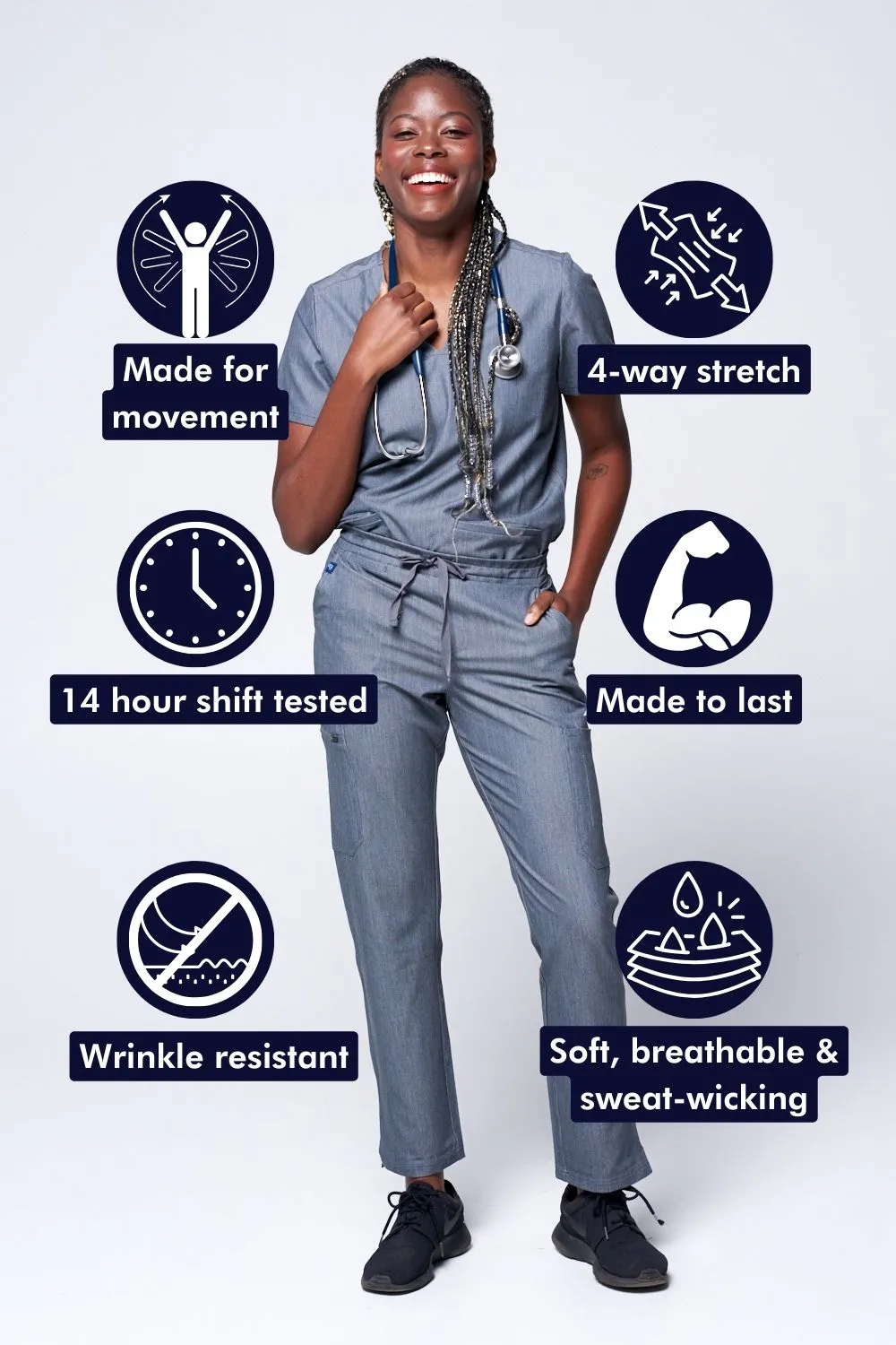 Women's Skinny 11-Pocket Scrub Pants