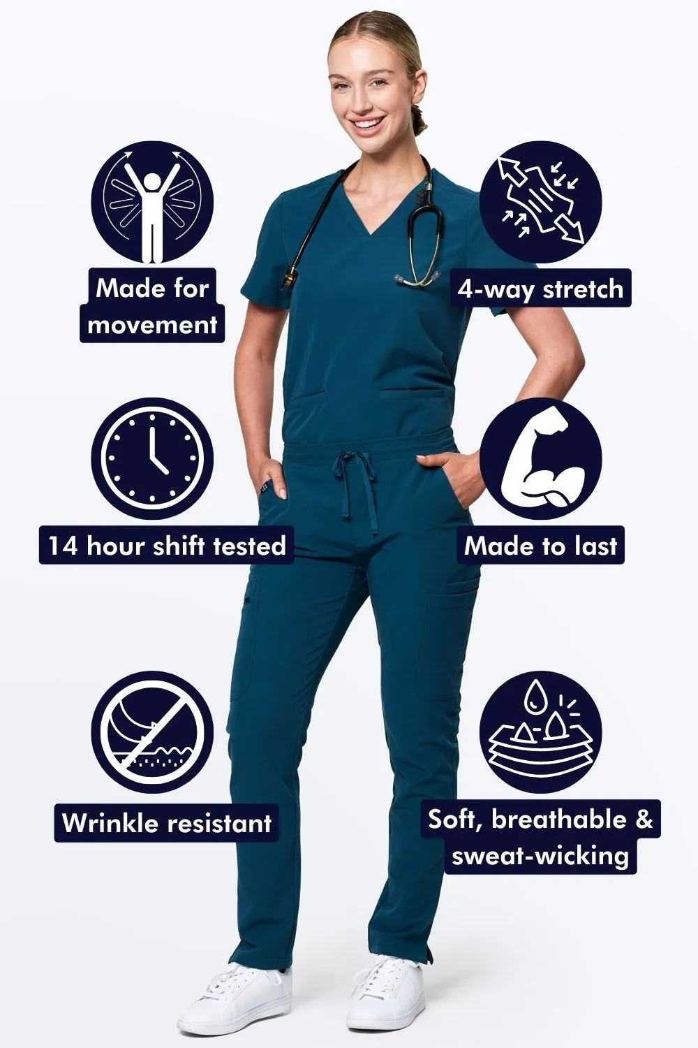 Women's Skinny 11-Pocket Scrub Pants