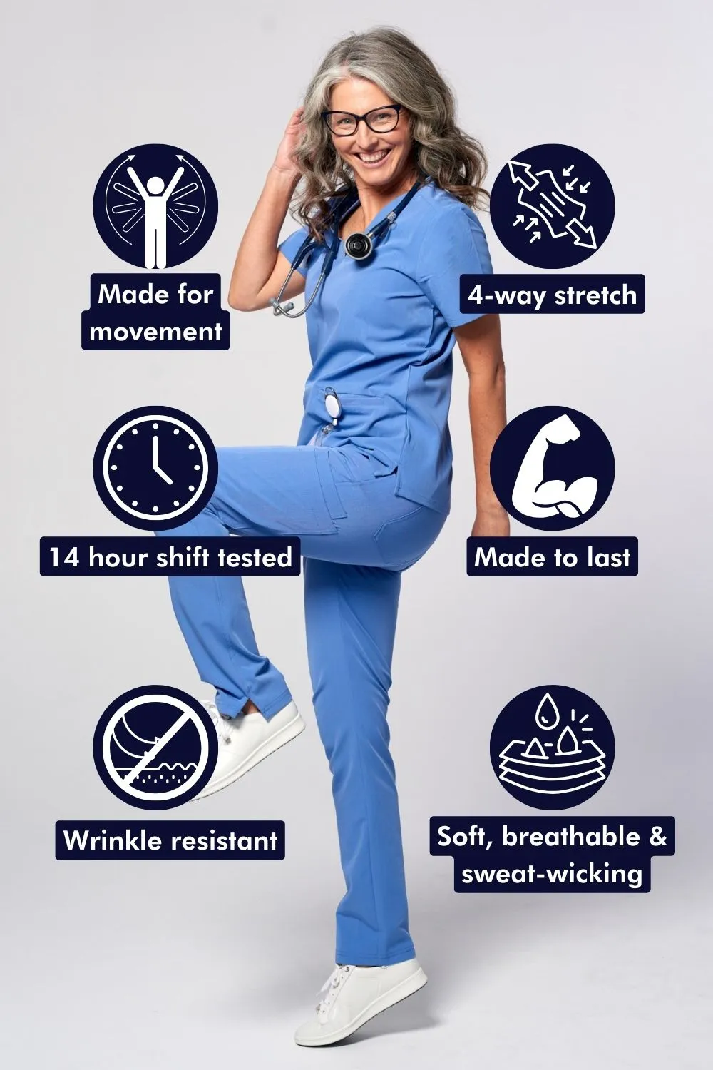 Women's Skinny 11-Pocket Scrub Pants