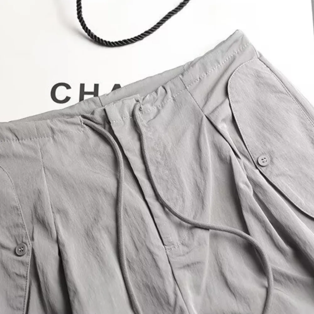 Women's Solid Color Paratrooper Cargo Pants