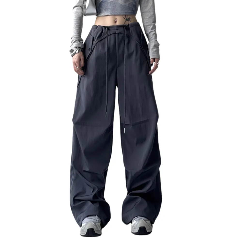 Women's Solid Color Paratrooper Cargo Pants