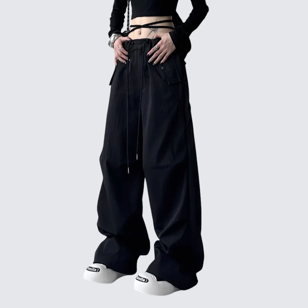 Women's Solid Color Paratrooper Cargo Pants