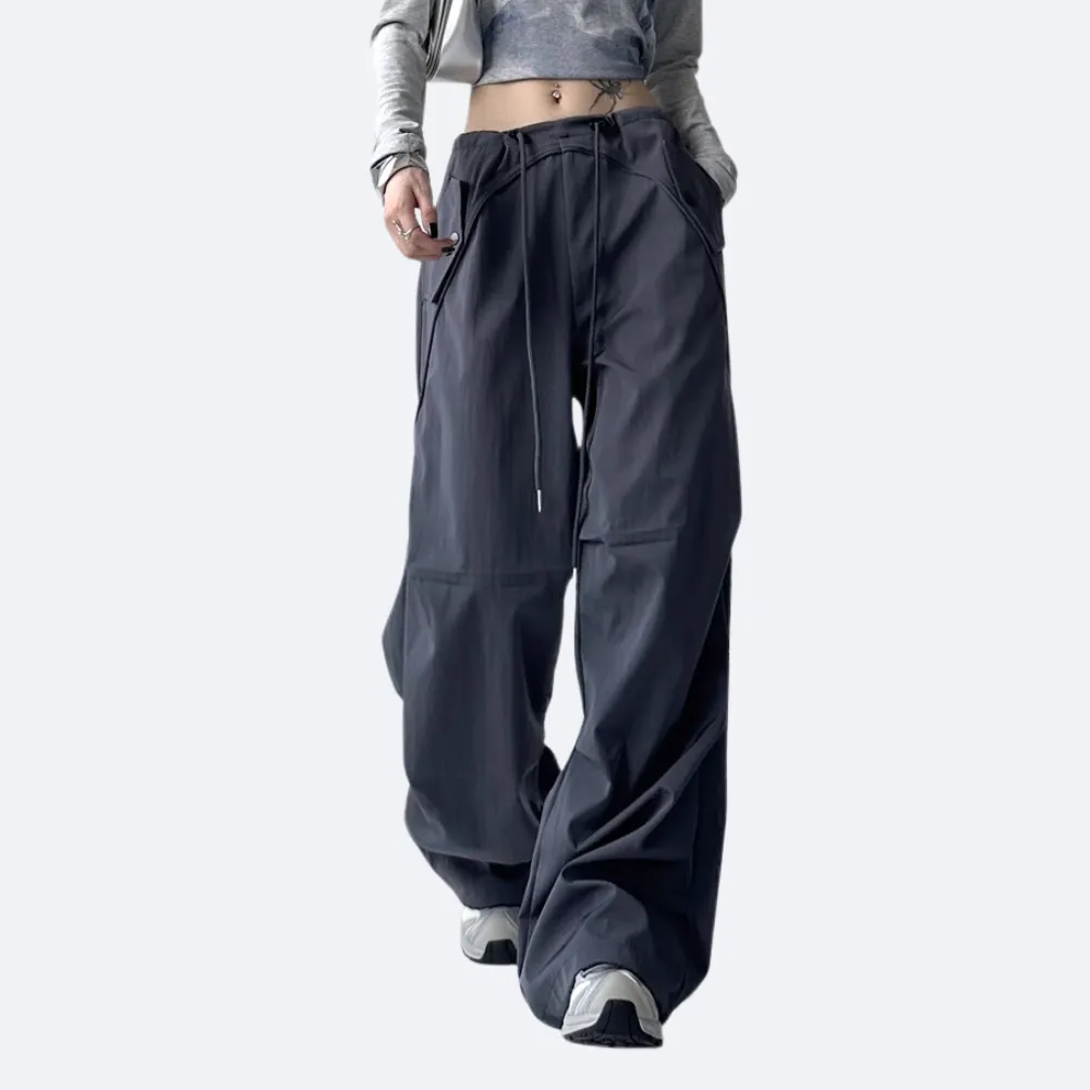 Women's Solid Color Paratrooper Cargo Pants