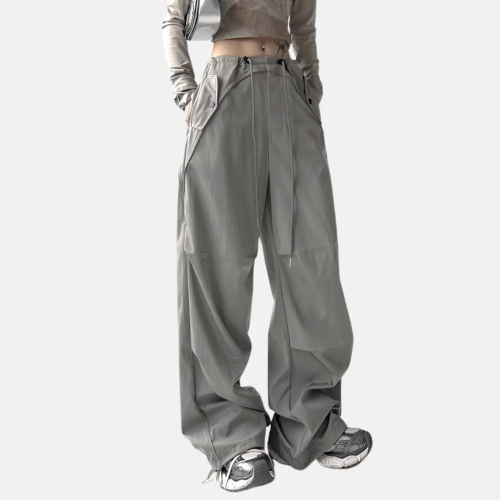 Women's Solid Color Paratrooper Cargo Pants