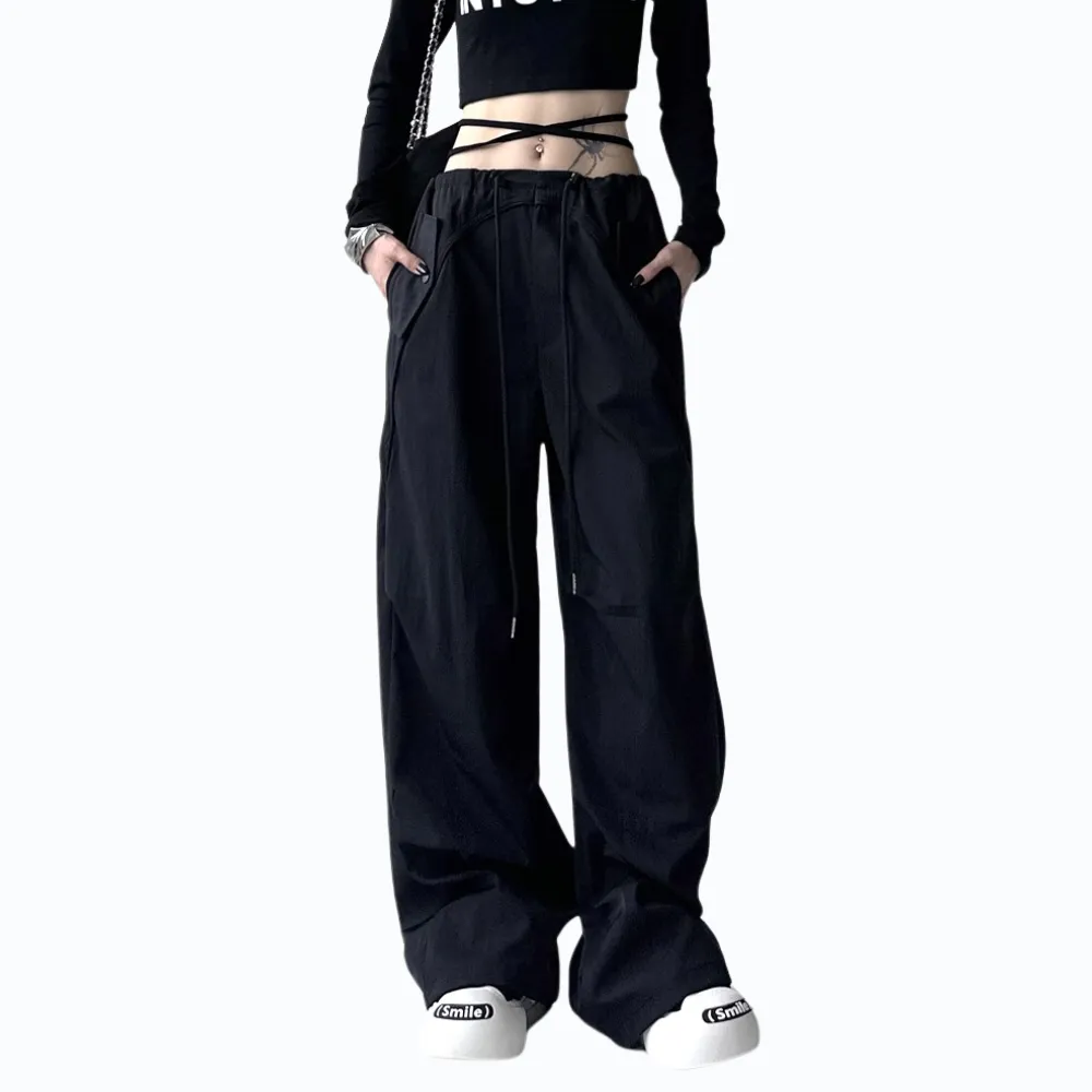 Women's Solid Color Paratrooper Cargo Pants