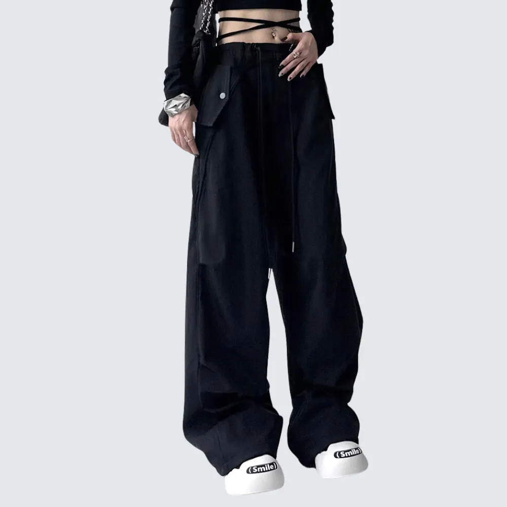 Women's Solid Color Paratrooper Cargo Pants