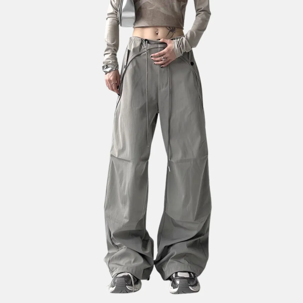 Women's Solid Color Paratrooper Cargo Pants