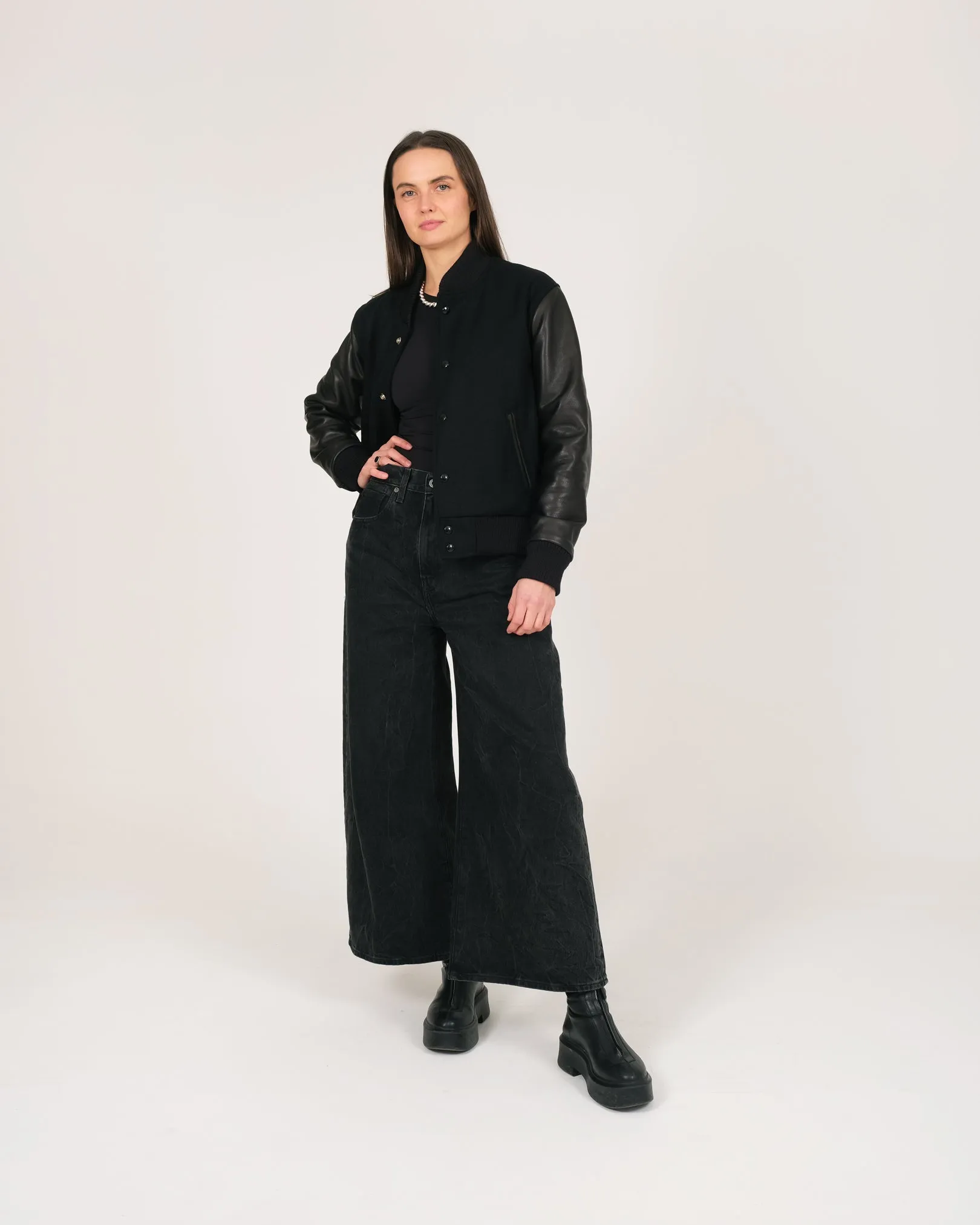 Women's Varsity Jacket - Black