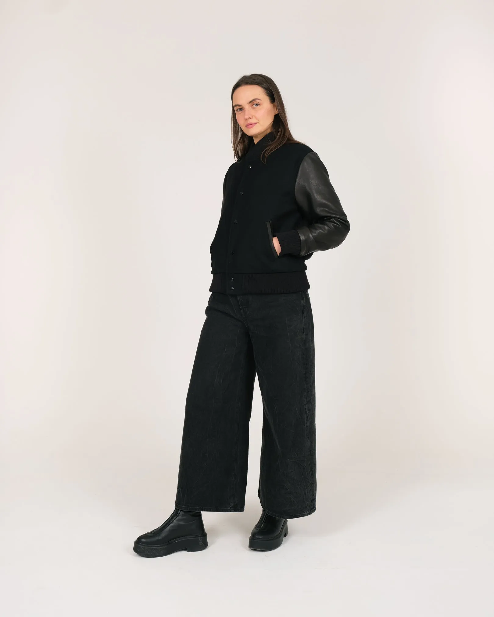Women's Varsity Jacket - Black