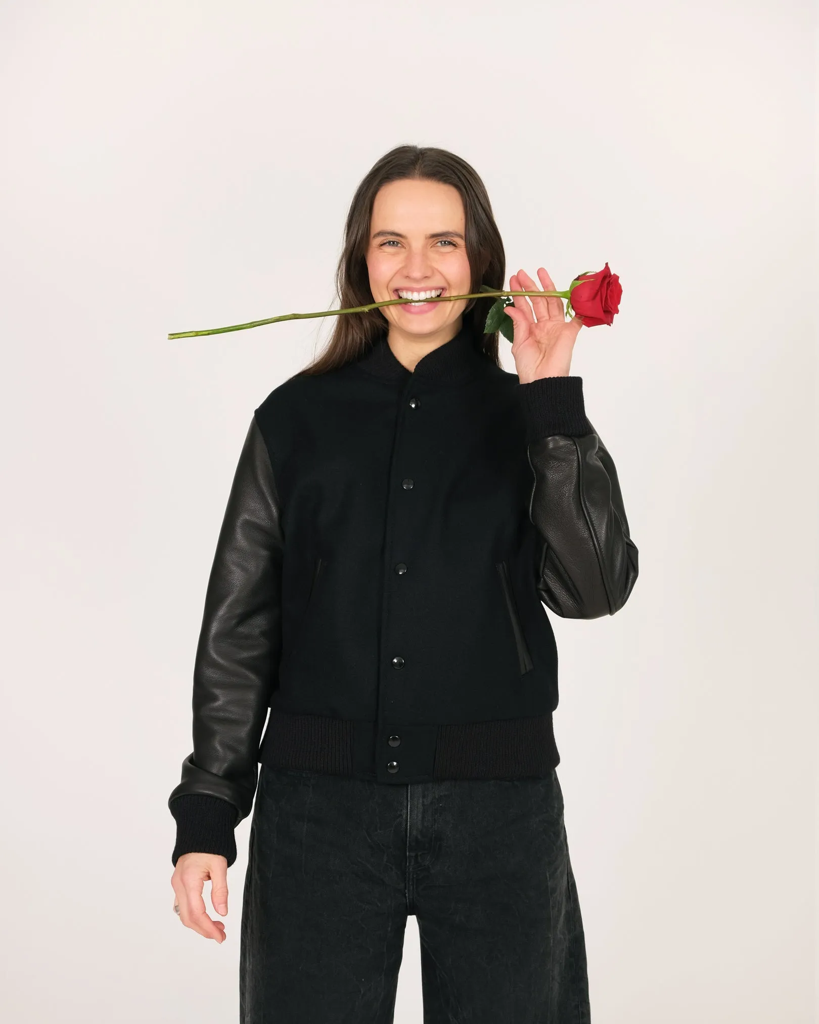 Women's Varsity Jacket - Black