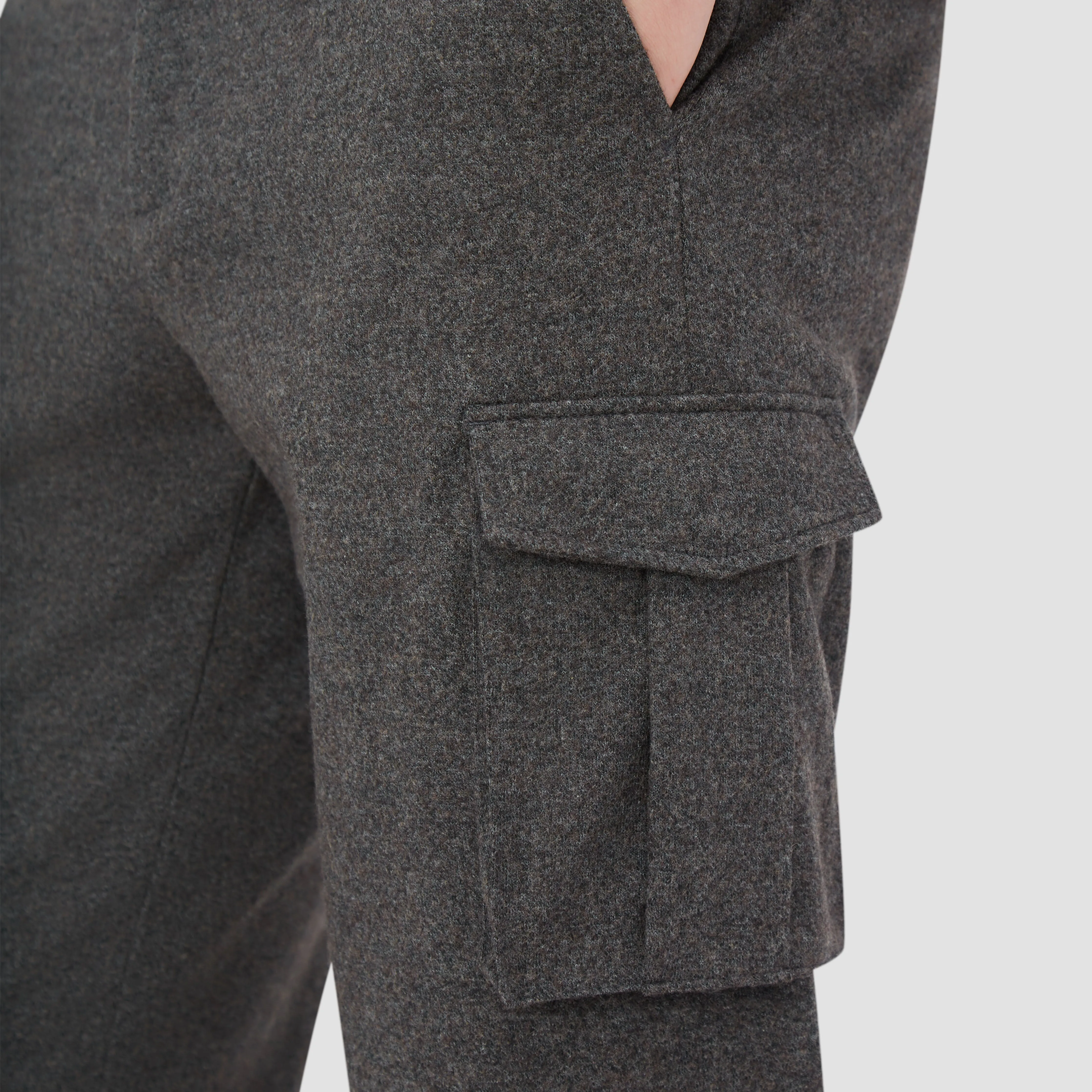 Wool Blend Knit Cargo Pants