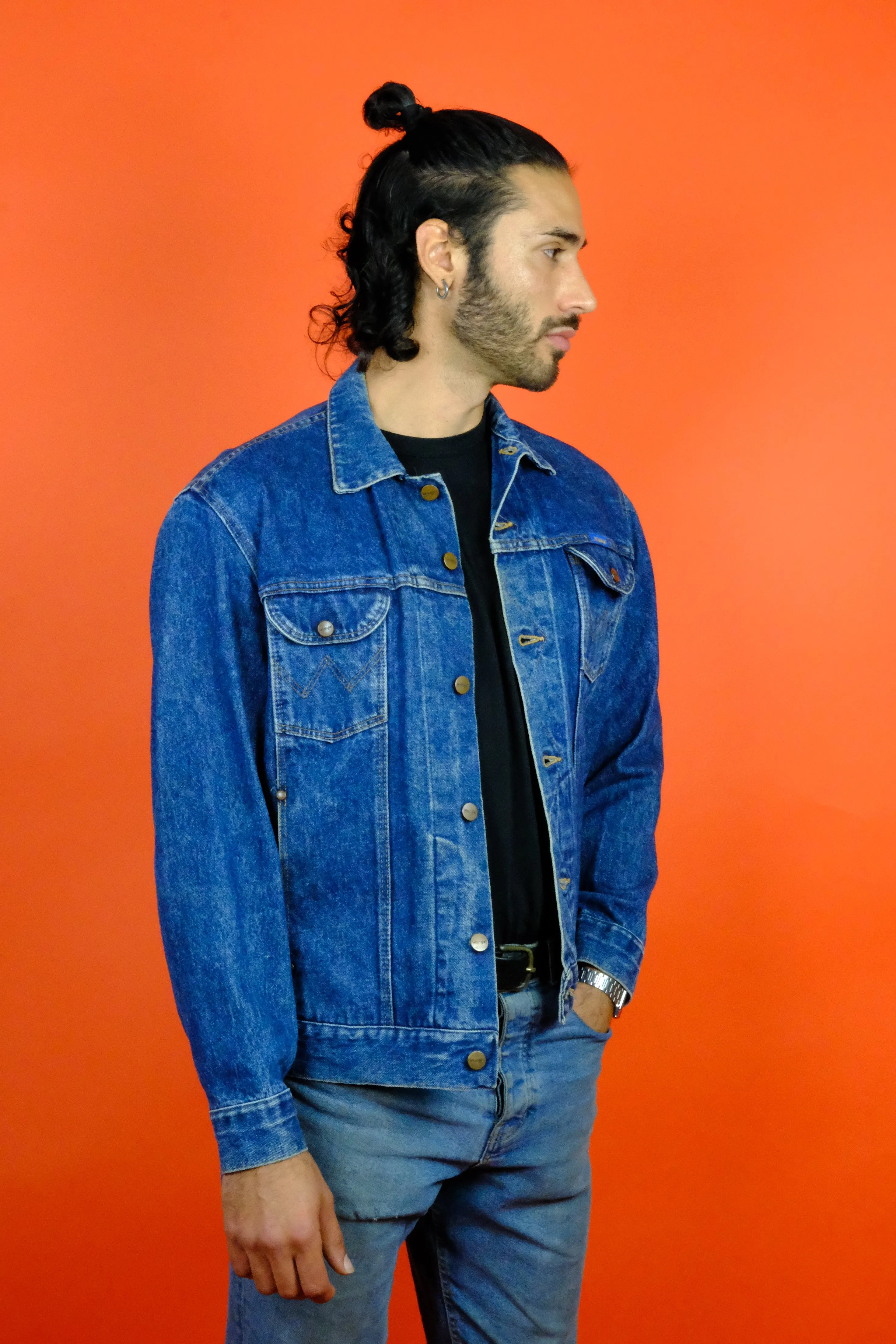 Wrangler Faded Dark Blue Denim Jacket 'L'
