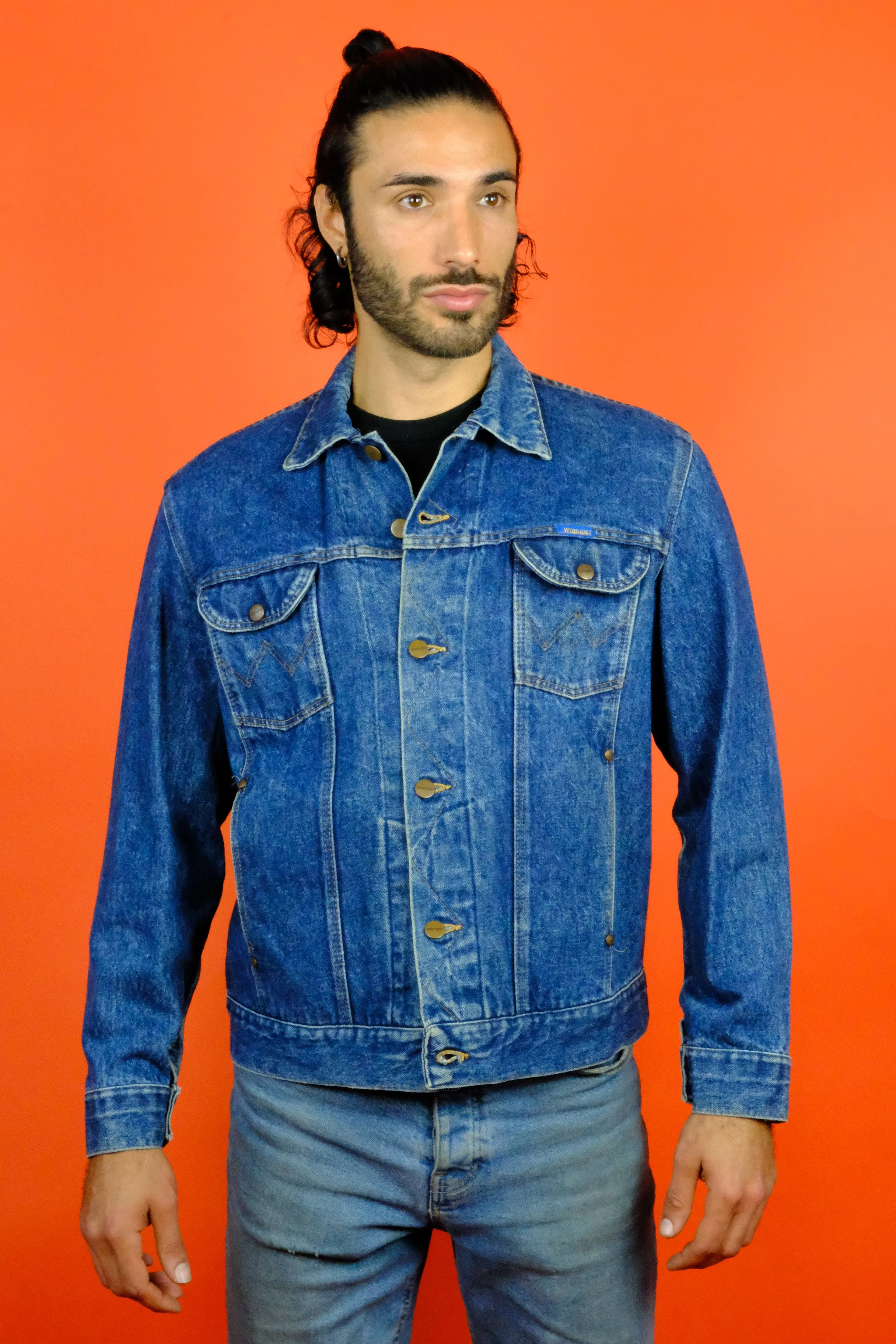 Wrangler Faded Dark Blue Denim Jacket 'L'