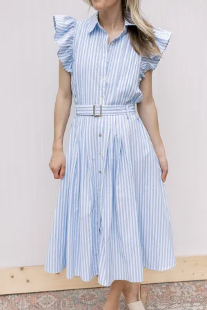 X Stripes of Blue Dress