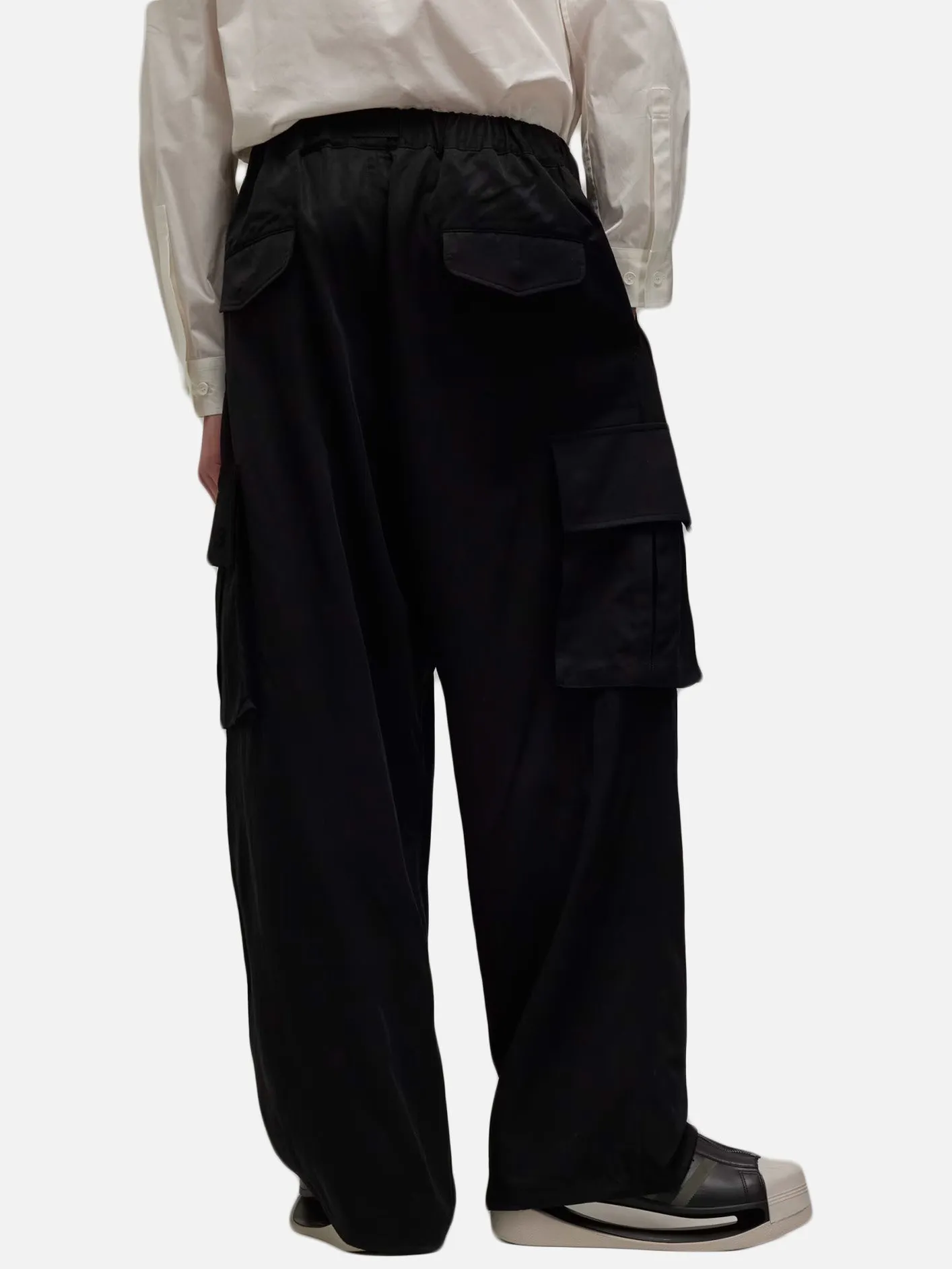 Y-3 Washed Twill Cargo Pants - Black