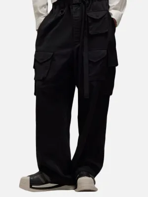 Y-3 Washed Twill Cargo Pants - Black