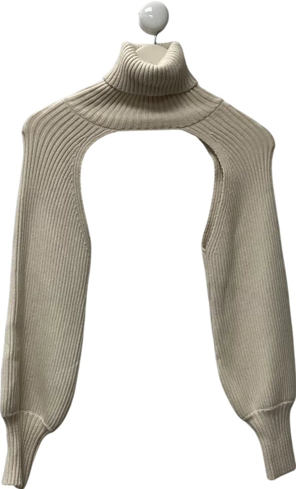 ZARA Cream Knit Arm Warmer Sweater UK M