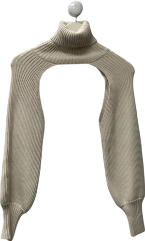 ZARA Cream Knit Arm Warmer Sweater UK M