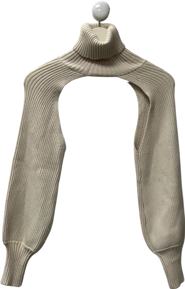 ZARA Cream Knit Arm Warmer Sweater UK M